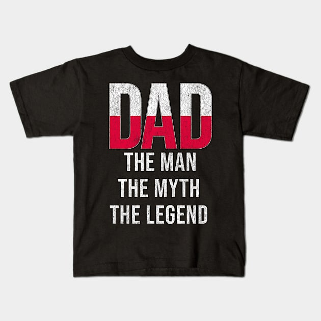 Polish Dad The Man The Myth The Legend - Gift for Polish Dad With Roots From Polish Kids T-Shirt by Country Flags